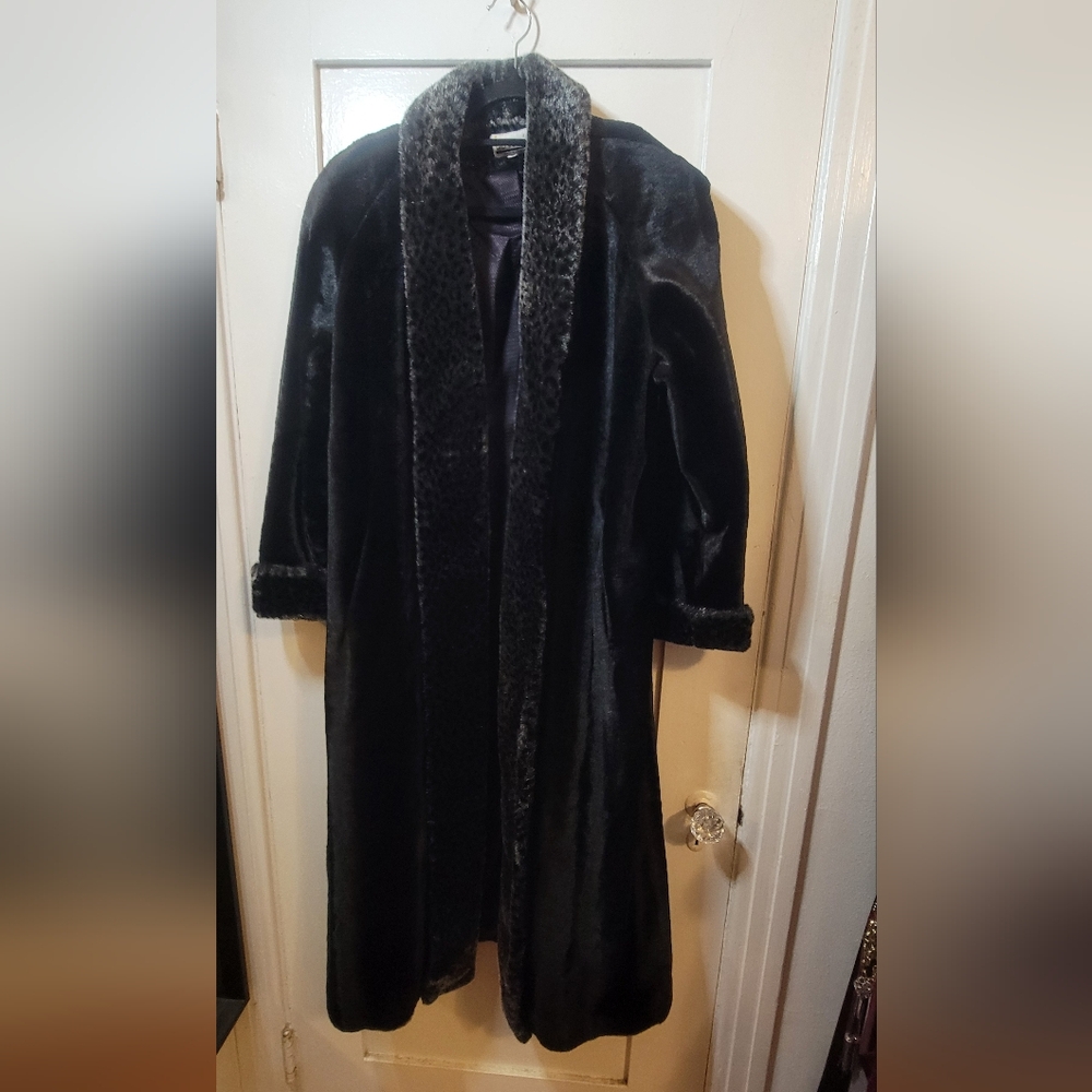 Vintage Lorovi Full-Length Faux Mink Coat — Old Hollywood Glam, S